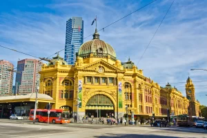 Flinders Street Railway Station in Melbourne CBD